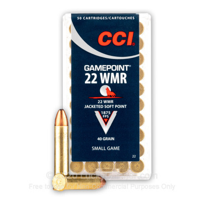 Ammo - 22WMR - CCI 40gr Gamepoint / 50pk