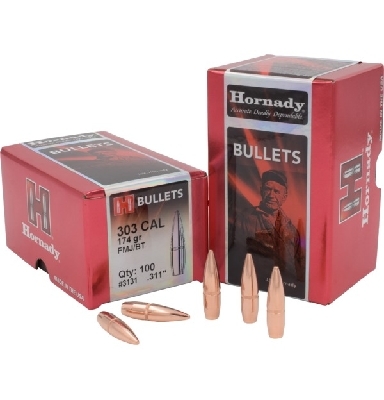 Proj - 303cal - Hornady 174gr FMJ-BT / 100pk