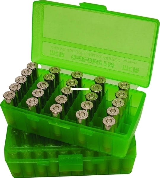 Ammo Box - MTM P50-38-16  -  38spl Clear Green