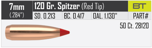 Proj - 7mm - Nosler 120gr Hunting Ballistic Tip / 50pk