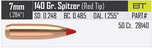 Proj - 7mm - Nosler 140gr Hunting Ballistic Tip / 50pk