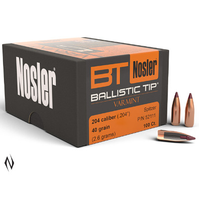 Proj - 20cal - Nosler 40gr Ballistic Tip / 100pk