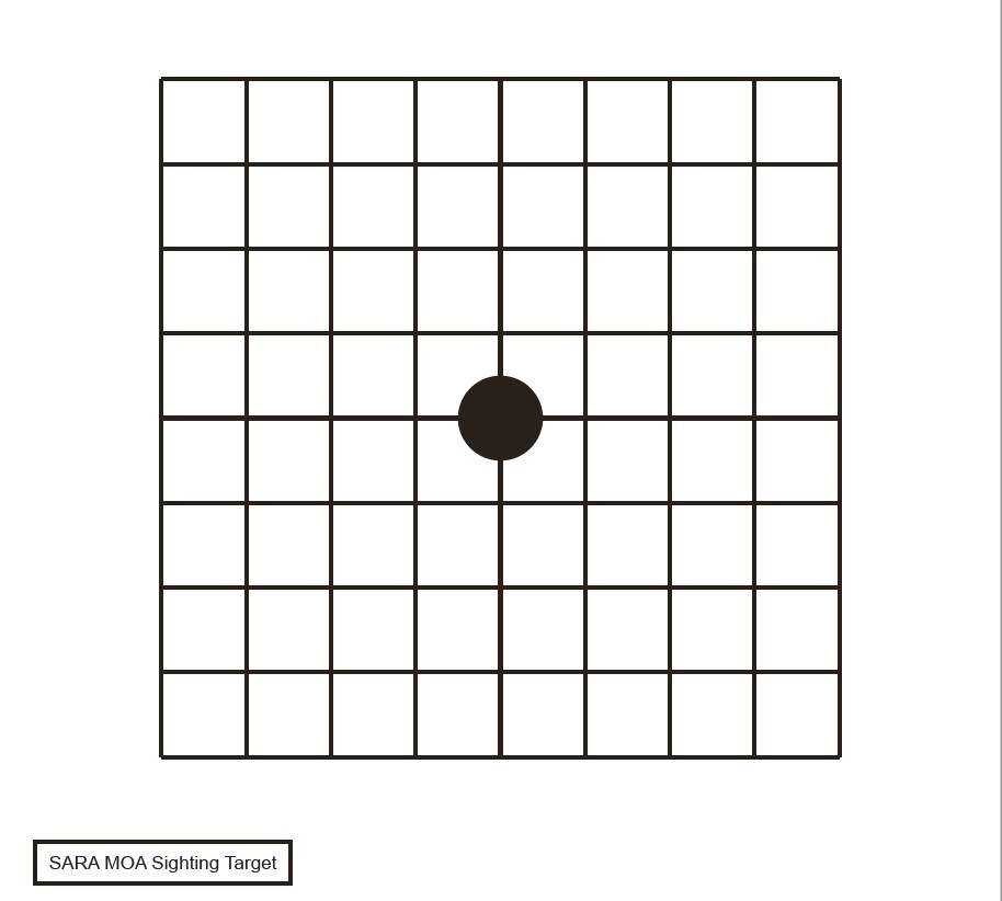 Sight-in MOA Target (1 inch squares with 1 inch black dot)
